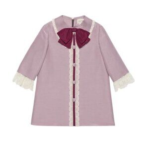 Gucci Girl’s Cotton Silk Cady Dress Purple Size12